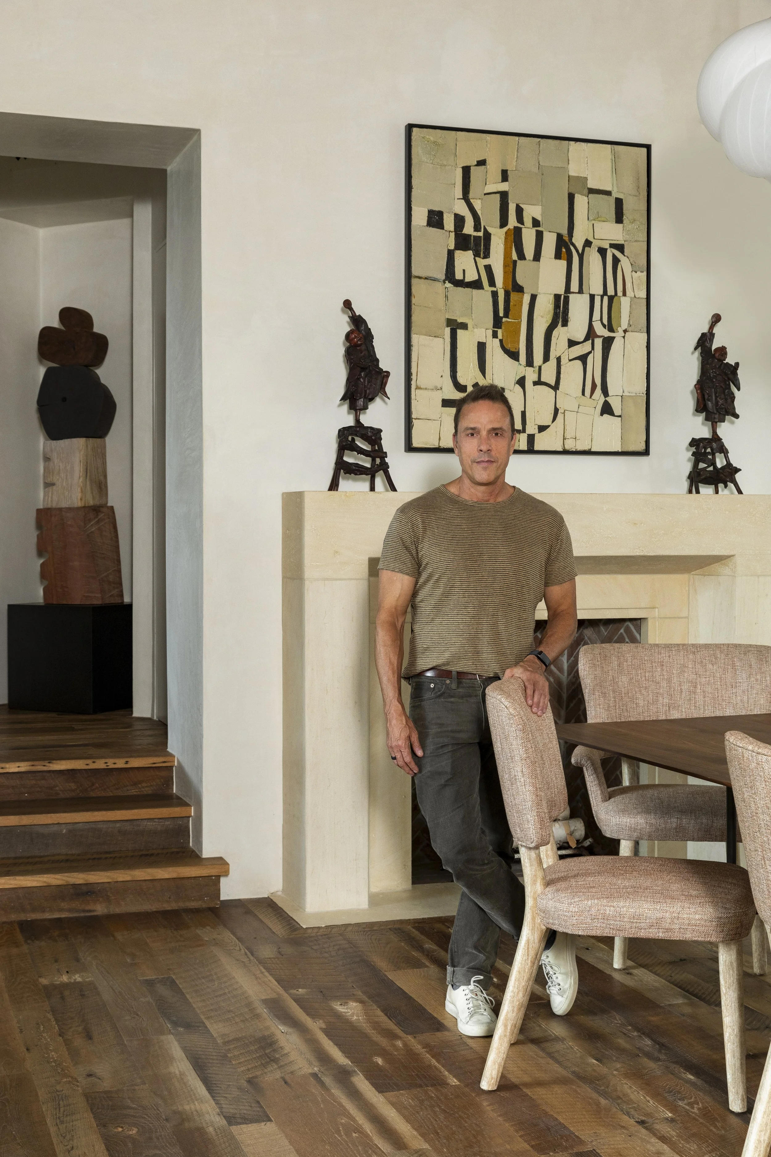 Mark Cravotta, founder of Cravotta Interiors, in the library music room at the Boulevard Oaks residence in Houston